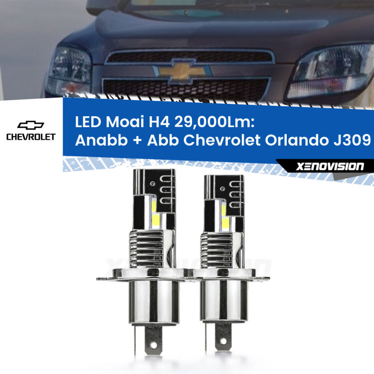 Anabbaglianti LED H4 29,000Lm per Chevrolet Orlando J309 2011 - 2019 <strong>Kit Anabbaglianti LED per Chevrolet Orlando</strong> J309 2011 - 2019</strong>: 29.000Lumen, canbus, fatti per durare. Qualità Massima Garantita.
