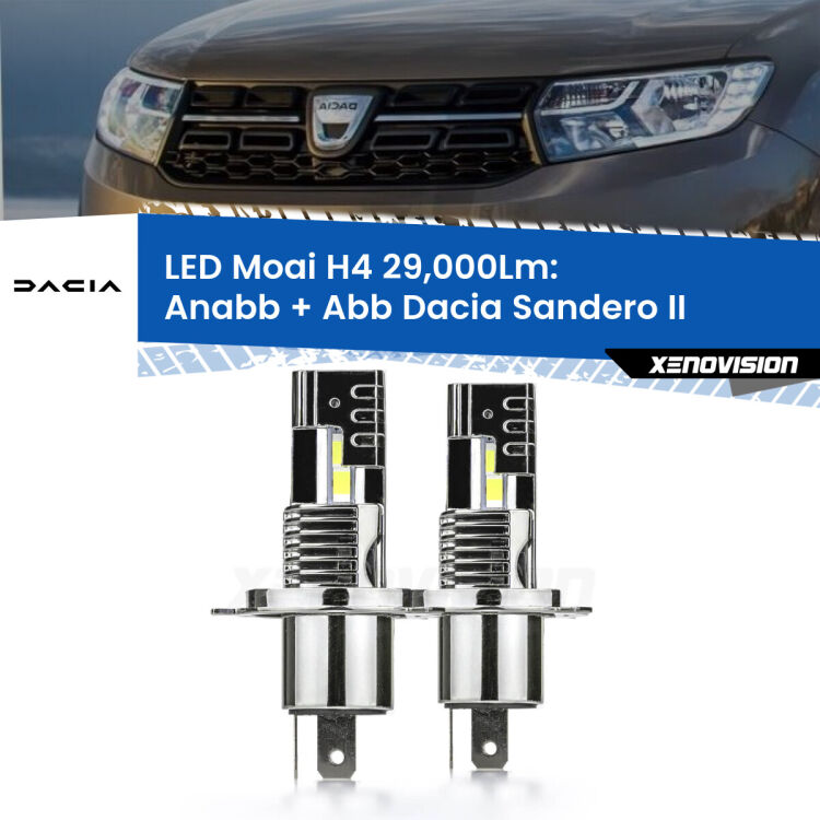 Anabbaglianti LED H4 29,000Lm per Dacia Sandero II  a parabola singola <strong>Kit Anabbaglianti LED per Dacia Sandero II</strong>  a parabola singola</strong>: 29.000Lumen, canbus, fatti per durare. Qualità Massima Garantita.