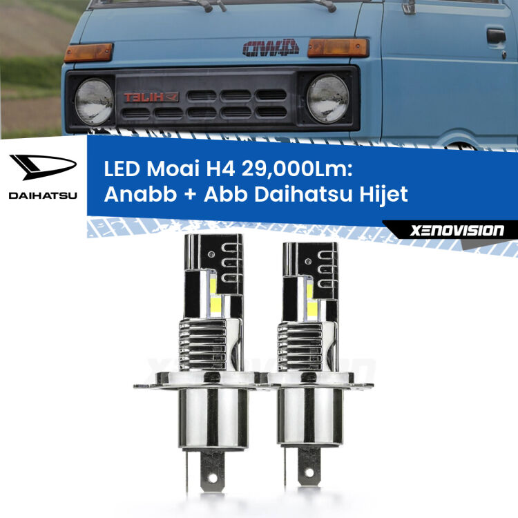 0 Anabbaglianti LED H4 29,000Lm per Daihatsu Hijet 1992 - 2005 <strong>Kit Anabbaglianti LED per Daihatsu Hijet</strong> 1992 - 2005</strong>: 29.000Lumen, canbus, fatti per durare. Qualità Massima Garantita.