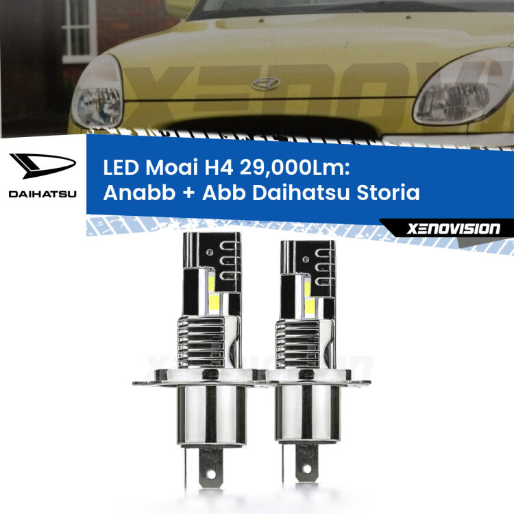 0 Anabbaglianti LED H4 29,000Lm per Daihatsu Storia 1998 - 2005 <strong>Kit Anabbaglianti LED per Daihatsu Storia</strong> 1998 - 2005</strong>: 29.000Lumen, canbus, fatti per durare. Qualità Massima Garantita.