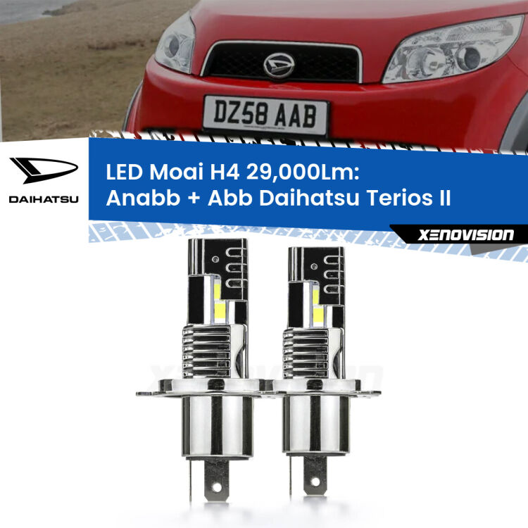 Anabbaglianti LED H4 29,000Lm per Daihatsu Terios II a parabola singola <strong>Kit Anabbaglianti LED per Daihatsu Terios</strong> II a parabola singola</strong>: 29.000Lumen, canbus, fatti per durare. Qualità Massima Garantita.