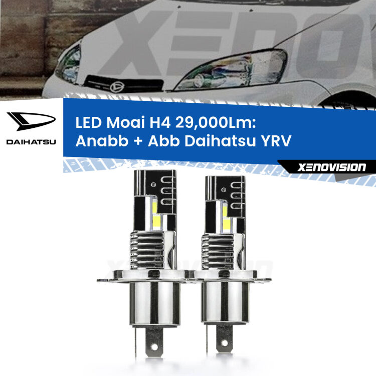 0 Anabbaglianti LED H4 29,000Lm per Daihatsu YRV 2000 - 2005 <strong>Kit Anabbaglianti LED per Daihatsu YRV</strong> 2000 - 2005</strong>: 29.000Lumen, canbus, fatti per durare. Qualità Massima Garantita.
