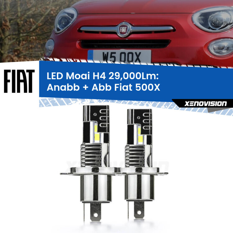 Anabbaglianti LED H4 29,000Lm per Fiat 500X  a parabola <strong>Kit Anabbaglianti LED per Fiat 500X</strong>  a parabola</strong>: 29.000Lumen, canbus, fatti per durare. Qualità Massima Garantita.