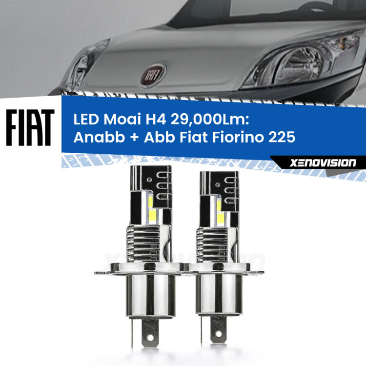 Anabbaglianti LED H4 29,000Lm per Fiat Fiorino 225 2008 - 2021 <strong>Kit Anabbaglianti LED per Fiat Fiorino</strong> 225 2008 - 2021</strong>: 29.000Lumen, canbus, fatti per durare. Qualità Massima Garantita.