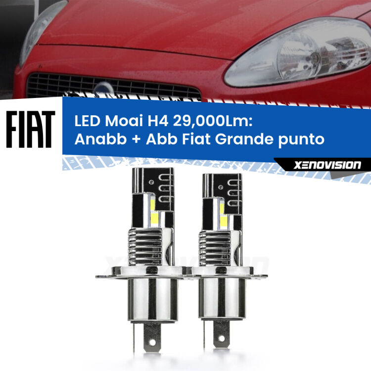 Anabbaglianti LED H4 29,000Lm per Fiat Grande punto  2005 - 2018 <strong>Kit Anabbaglianti LED per Fiat Grande punto</strong>  2005 - 2018</strong>: 29.000Lumen, canbus, fatti per durare. Qualità Massima Garantita.