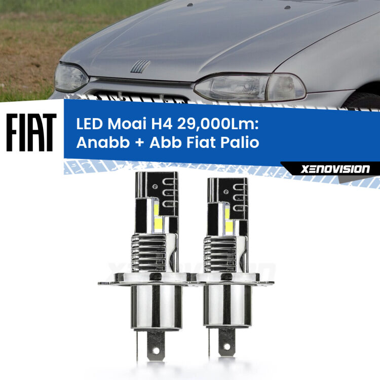 Anabbaglianti LED H4 29,000Lm per Fiat Palio  1996 - 2003 <strong>Kit Anabbaglianti LED per Fiat Palio</strong>  1996 - 2003</strong>: 29.000Lumen, canbus, fatti per durare. Qualità Massima Garantita.