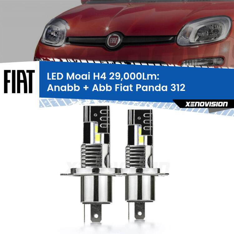 Anabbaglianti LED H4 29,000Lm per Fiat Panda 312 2012 in poi <strong>Kit Anabbaglianti LED per Fiat Panda</strong> 312 2012 in poi</strong>: 29.000Lumen, canbus, fatti per durare. Qualità Massima Garantita.