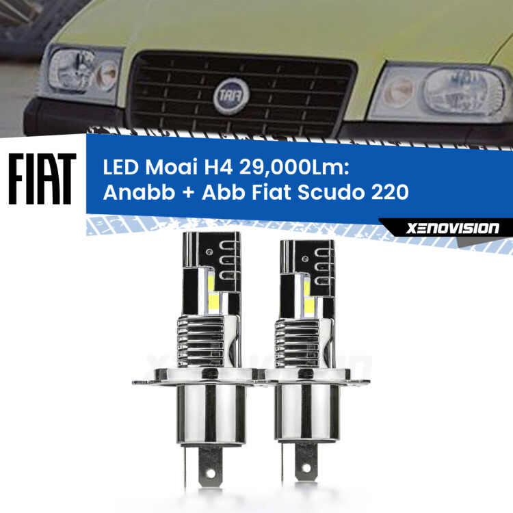 Anabbaglianti LED H4 29,000Lm per Fiat Scudo 220 a parabola singola <strong>Kit Anabbaglianti LED per Fiat Scudo</strong> 220 a parabola singola</strong>: 29.000Lumen, canbus, fatti per durare. Qualità Massima Garantita.