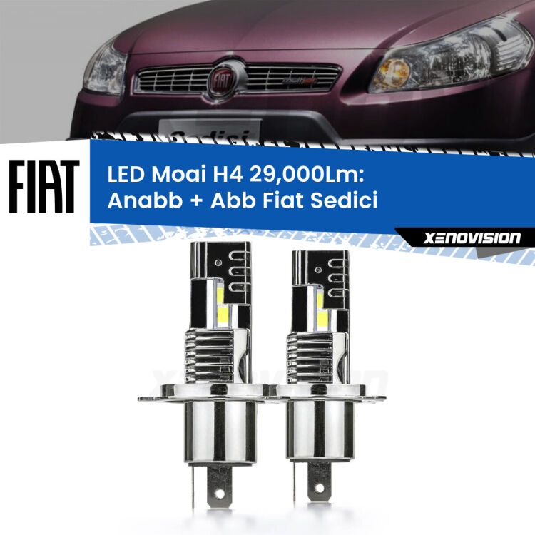 Anabbaglianti LED H4 29,000Lm per Fiat Sedici  2006 - 2014 <strong>Kit Anabbaglianti LED per Fiat Sedici</strong>  2006 - 2014</strong>: 29.000Lumen, canbus, fatti per durare. Qualità Massima Garantita.