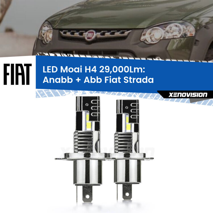 Anabbaglianti LED H4 29,000Lm per Fiat Strada  a parabola singola <strong>Kit Anabbaglianti LED per Fiat Strada</strong>  a parabola singola</strong>: 29.000Lumen, canbus, fatti per durare. Qualità Massima Garantita.