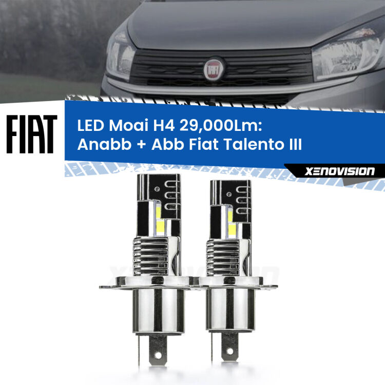 Anabbaglianti LED H4 29,000Lm per Fiat Talento III 2016 - 2020 <strong>Kit Anabbaglianti LED per Fiat Talento</strong> III 2016 - 2020</strong>: 29.000Lumen, canbus, fatti per durare. Qualità Massima Garantita.