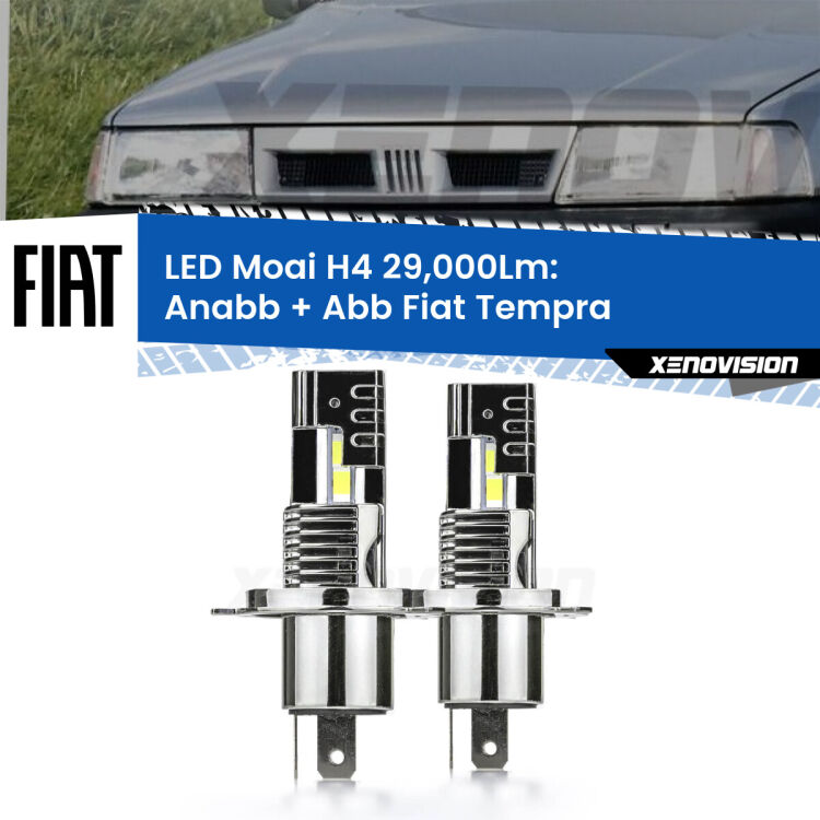 Anabbaglianti LED H4 29,000Lm per Fiat Tempra  1990 - 1996 <strong>Kit Anabbaglianti LED per Fiat Tempra</strong>  1990 - 1996</strong>: 29.000Lumen, canbus, fatti per durare. Qualità Massima Garantita.
