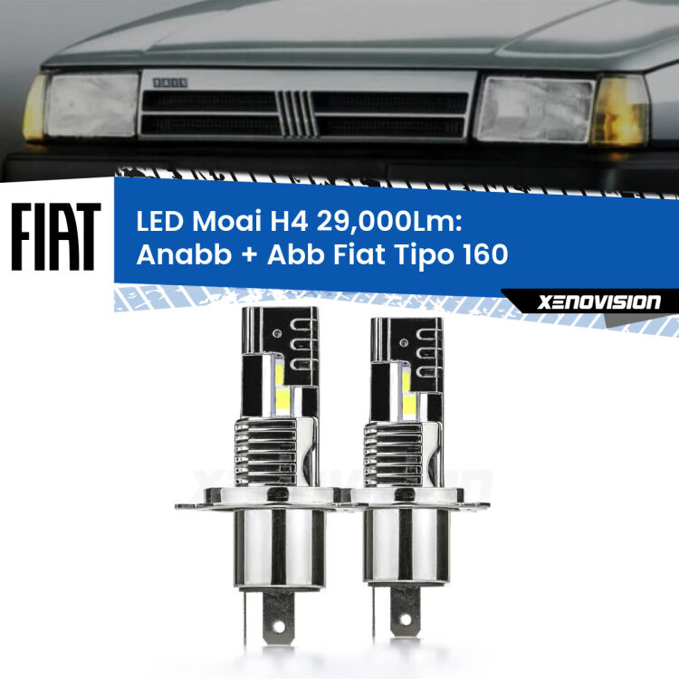 0 Anabbaglianti LED H4 29,000Lm per Fiat Tipo 160 1987 - 1996 <strong>Kit Anabbaglianti LED per Fiat Tipo</strong> 160 1987 - 1996</strong>: 29.000Lumen, canbus, fatti per durare. Qualità Massima Garantita.