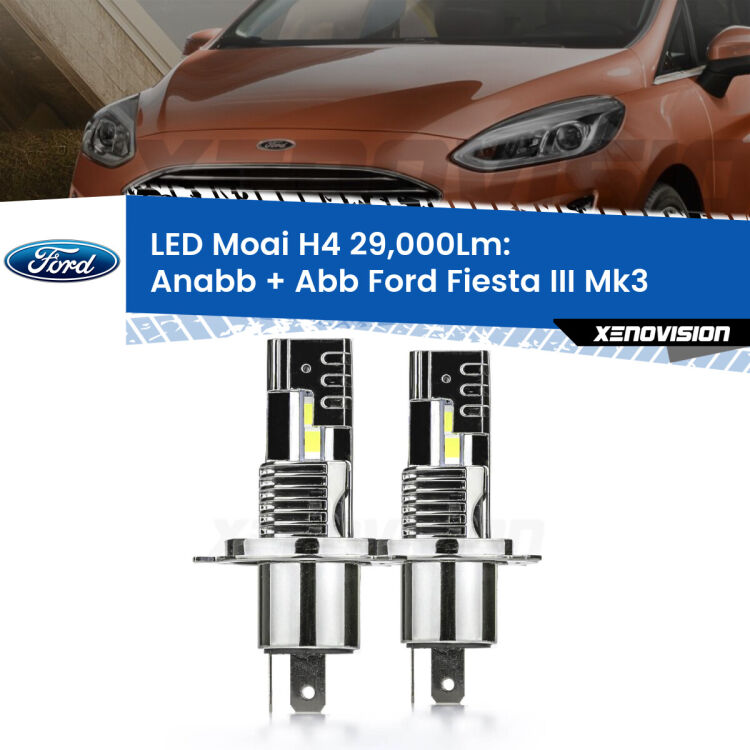 0 Anabbaglianti LED H4 29,000Lm per Ford Fiesta Mk3 1989 - 1995 <strong>Kit Anabbaglianti LED per Ford Fiesta</strong> Mk3 1989 - 1995</strong>: 29.000Lumen, canbus, fatti per durare. Qualità Massima Garantita.