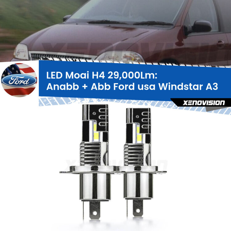 Anabbaglianti LED H4 29,000Lm per Ford usa Windstar A3 1995 - 2000 <strong>Kit Anabbaglianti LED per Ford usa Windstar</strong> A3 1995 - 2000</strong>: 29.000Lumen, canbus, fatti per durare. Qualità Massima Garantita.