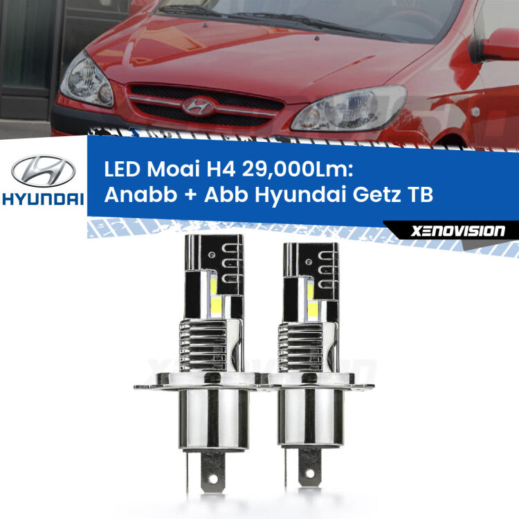 Anabbaglianti LED H4 29,000Lm per Hyundai Getz TB 2002 - 2009 <strong>Kit Anabbaglianti LED per Hyundai Getz</strong> TB 2002 - 2009</strong>: 29.000Lumen, canbus, fatti per durare. Qualità Massima Garantita.