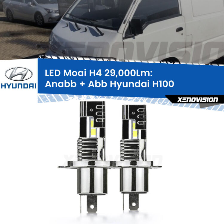 Anabbaglianti LED H4 29,000Lm per Hyundai H100  1994 - 2000 <strong>Kit Anabbaglianti LED per Hyundai H100</strong>  1994 - 2000</strong>: 29.000Lumen, canbus, fatti per durare. Qualità Massima Garantita.