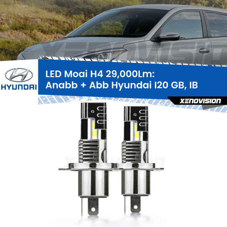 0 Anabbaglianti LED H4 29,000Lm per Hyundai I20 GB, IB a parabola <strong>Kit Anabbaglianti LED per Hyundai I20</strong> GB, IB a parabola</strong>: 29.000Lumen, canbus, fatti per durare. Qualità Massima Garantita.
