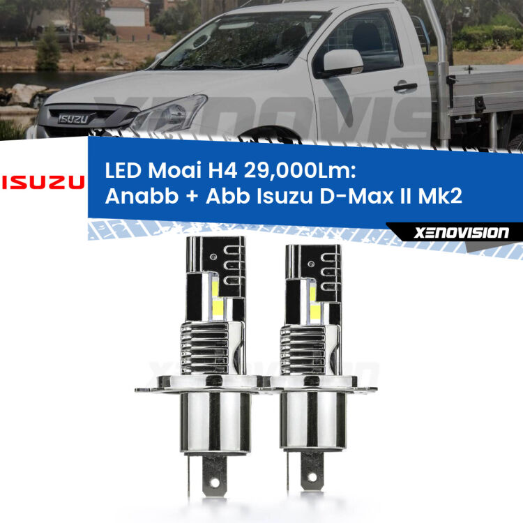 0 Anabbaglianti LED H4 29,000Lm per Isuzu D-Max II Mk2 a parabola singola <strong>Kit Anabbaglianti LED per Isuzu D-Max II</strong> Mk2 a parabola singola</strong>: 29.000Lumen, canbus, fatti per durare. Qualità Massima Garantita.