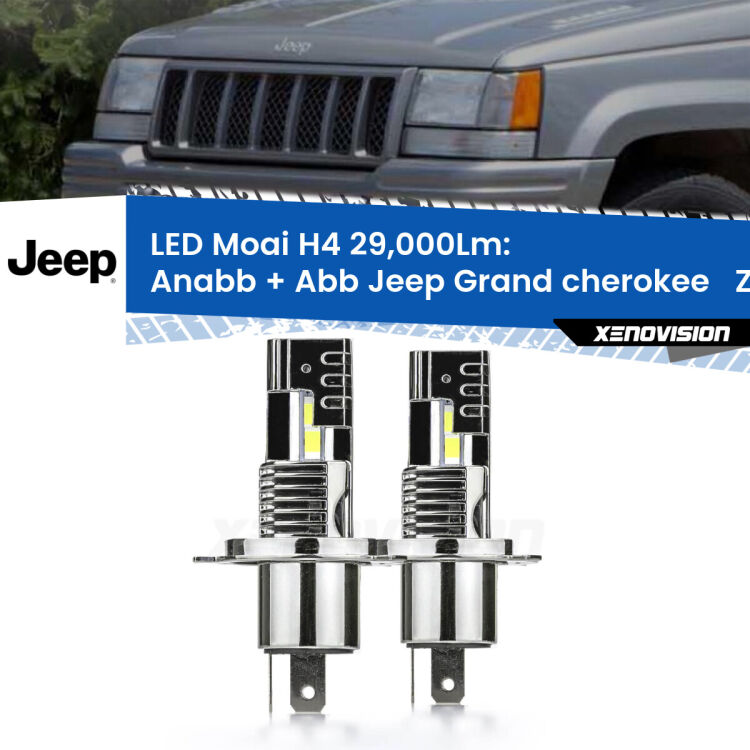 Anabbaglianti LED H4 29,000Lm per Jeep Grand cherokee   ZJ 1993 - 1998 <strong>Kit Anabbaglianti LED per Jeep Grand cherokee  </strong> ZJ 1993 - 1998</strong>: 29.000Lumen, canbus, fatti per durare. Qualità Massima Garantita.