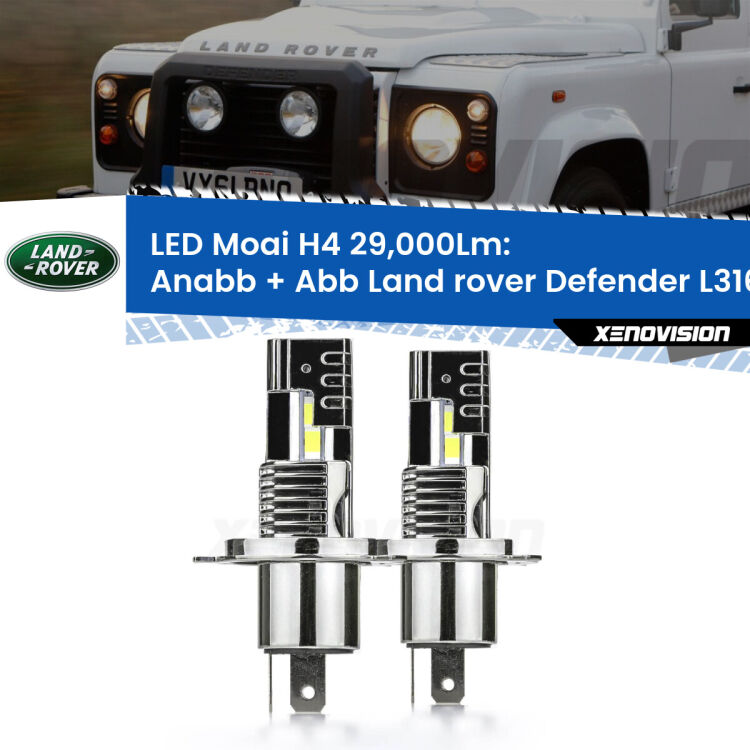 Anabbaglianti LED H4 29,000Lm per Land rover Defender L316 1998 - 2016 <strong>Kit Anabbaglianti LED per Land rover Defender</strong> L316 1998 - 2016</strong>: 29.000Lumen, canbus, fatti per durare. Qualità Massima Garantita.
