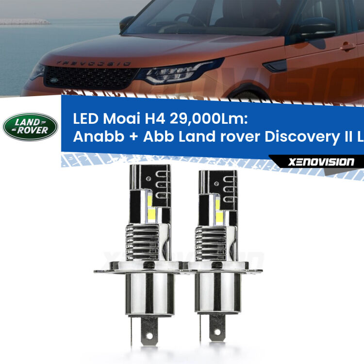 Anabbaglianti LED H4 29,000Lm per Land rover Discovery II L318 prima serie <strong>Kit Anabbaglianti LED per Land rover Discovery II</strong> L318 prima serie</strong>: 29.000Lumen, canbus, fatti per durare. Qualità Massima Garantita.