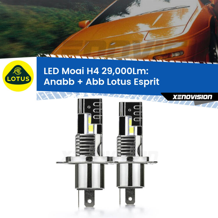 0 Anabbaglianti LED H4 29,000Lm per Lotus Esprit 1989 - 2003 <strong>Kit Anabbaglianti LED per Lotus Esprit</strong> 1989 - 2003</strong>: 29.000Lumen, canbus, fatti per durare. Qualità Massima Garantita.