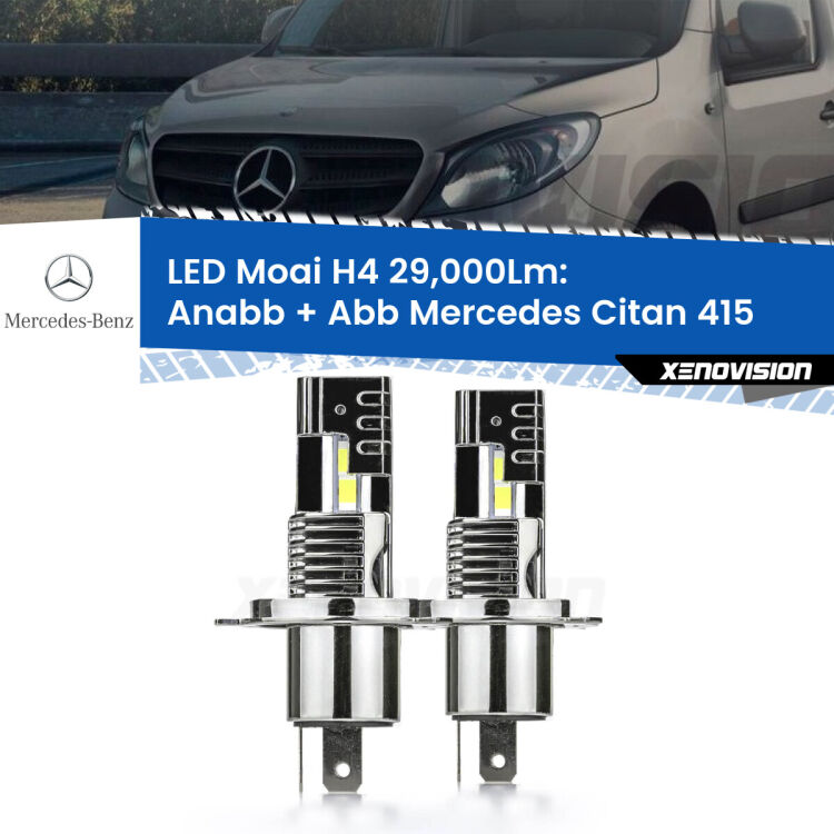 Anabbaglianti LED H4 29,000Lm per Mercedes Citan 415 2012 in poi <strong>Kit Anabbaglianti LED per Mercedes Citan</strong> 415 2012 in poi</strong>: 29.000Lumen, canbus, fatti per durare. Qualità Massima Garantita.