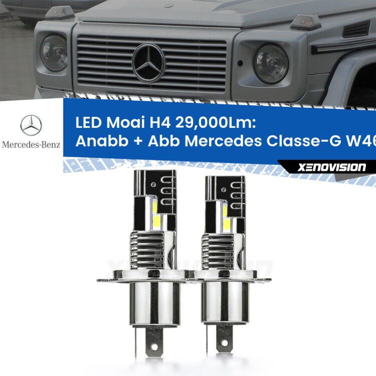 Anabbaglianti LED H4 29,000Lm per Mercedes Classe-G W463 1991 - 2004 <strong>Kit Anabbaglianti LED per Mercedes Classe-G</strong> W463 1991 - 2004</strong>: 29.000Lumen, canbus, fatti per durare. Qualità Massima Garantita.
