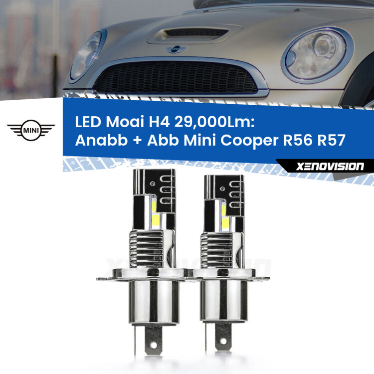 Anabbaglianti LED H4 29,000Lm per Mini Cooper R56 R57 2006 - 2013 <strong>Kit Anabbaglianti LED per Mini Cooper</strong> R56 R57 2006 - 2013</strong>: 29.000Lumen, canbus, fatti per durare. Qualità Massima Garantita.