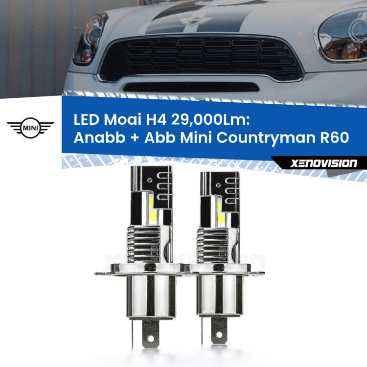 Anabbaglianti LED H4 29,000Lm per Mini Countryman R60 2010 - 2016 <strong>Kit Anabbaglianti LED per Mini Countryman</strong> R60 2010 - 2016</strong>: 29.000Lumen, canbus, fatti per durare. Qualità Massima Garantita.