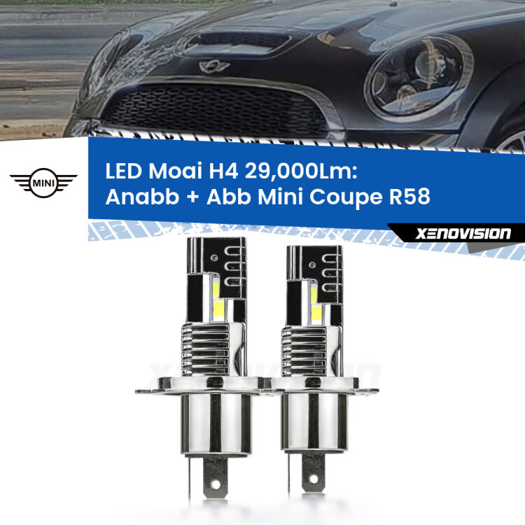 0 Anabbaglianti LED H4 29,000Lm per Mini Coupe R58 2011 - 2015 <strong>Kit Anabbaglianti LED per Mini Coupe</strong> R58 2011 - 2015</strong>: 29.000Lumen, canbus, fatti per durare. Qualità Massima Garantita.
