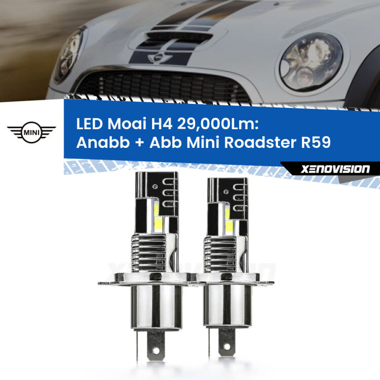 0 Anabbaglianti LED H4 29,000Lm per Mini Roadster R59 2012 - 2015 <strong>Kit Anabbaglianti LED per Mini Roadster</strong> R59 2012 - 2015</strong>: 29.000Lumen, canbus, fatti per durare. Qualità Massima Garantita.