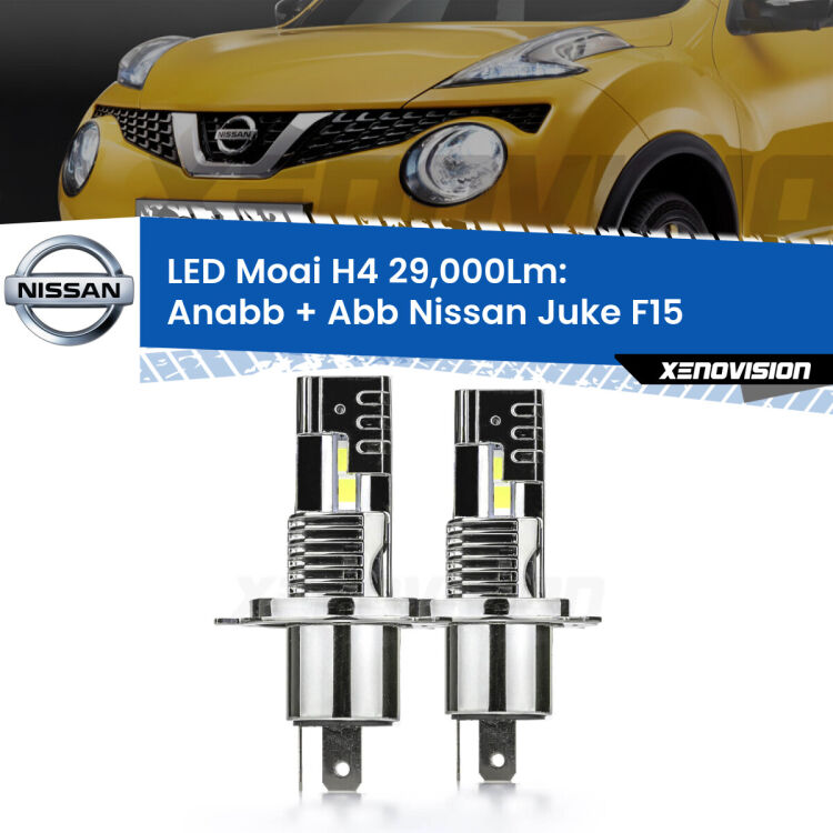 Anabbaglianti LED H4 29,000Lm per Nissan Juke F15 2010 - 2014 <strong>Kit Anabbaglianti LED per Nissan Juke</strong> F15 2010 - 2014</strong>: 29.000Lumen, canbus, fatti per durare. Qualità Massima Garantita.