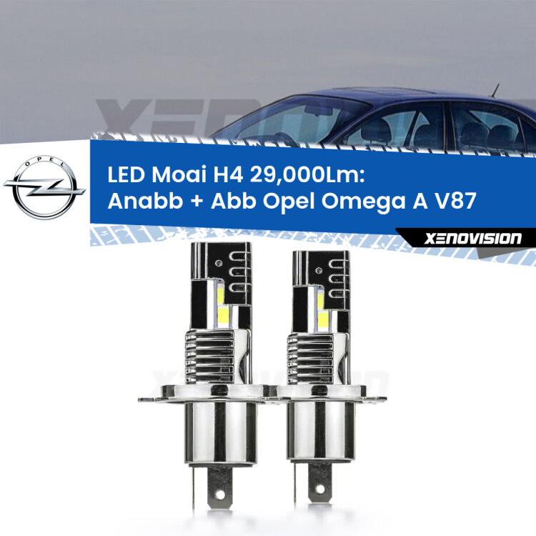 Anabbaglianti LED H4 29,000Lm per Opel Omega A V87 1986 - 1994 <strong>Kit Anabbaglianti LED per Opel Omega A</strong> V87 1986 - 1994</strong>: 29.000Lumen, canbus, fatti per durare. Qualità Massima Garantita.