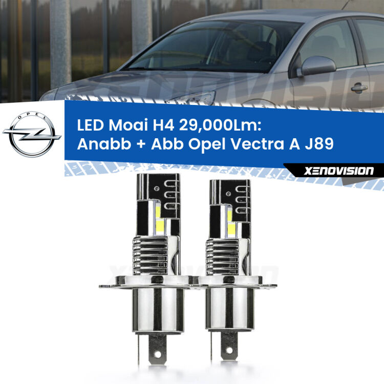 Anabbaglianti LED H4 29,000Lm per Opel Vectra A J89 1988 - 1995 <strong>Kit Anabbaglianti LED per Opel Vectra A</strong> J89 1988 - 1995</strong>: 29.000Lumen, canbus, fatti per durare. Qualità Massima Garantita.