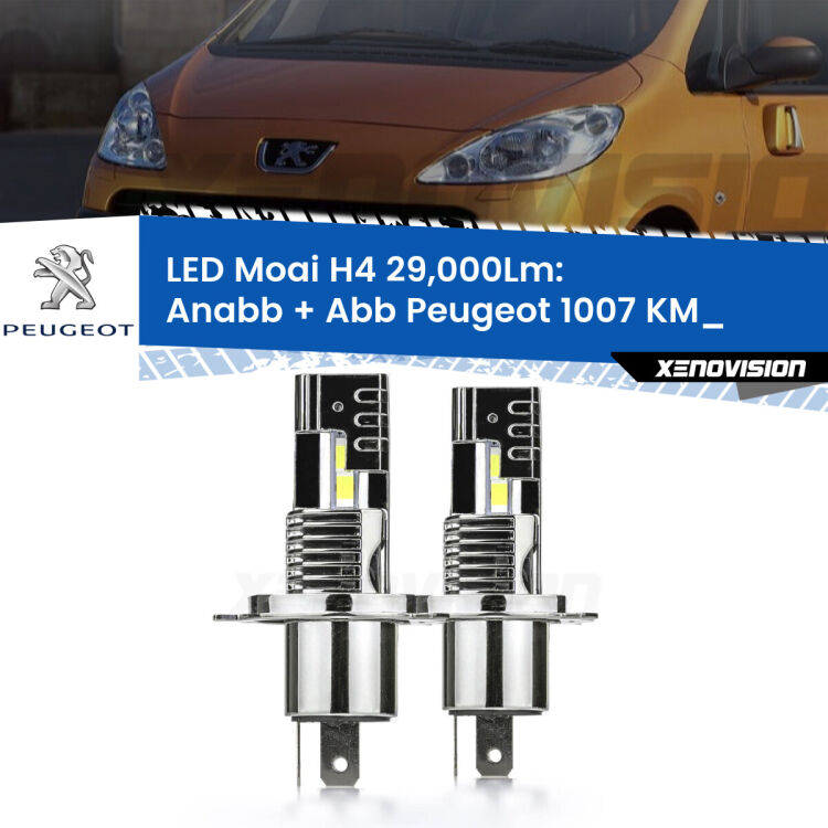 0 Anabbaglianti LED H4 29,000Lm per Peugeot 1007 KM_ 2005 - 2009 <strong>Kit Anabbaglianti LED per Peugeot 1007</strong> KM_ 2005 - 2009</strong>: 29.000Lumen, canbus, fatti per durare. Qualità Massima Garantita.