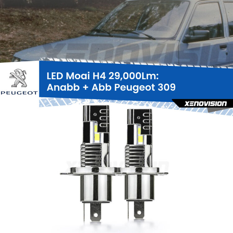 0 Anabbaglianti LED H4 29,000Lm per Peugeot 309 1989 - 1993 <strong>Kit Anabbaglianti LED per Peugeot 309</strong> 1989 - 1993</strong>: 29.000Lumen, canbus, fatti per durare. Qualità Massima Garantita.