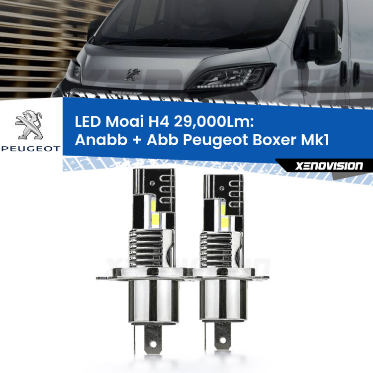 0 Anabbaglianti LED H4 29,000Lm per Peugeot Boxer Mk1 1994 - 2002 <strong>Kit Anabbaglianti LED per Peugeot Boxer</strong> Mk1 1994 - 2002</strong>: 29.000Lumen, canbus, fatti per durare. Qualità Massima Garantita.