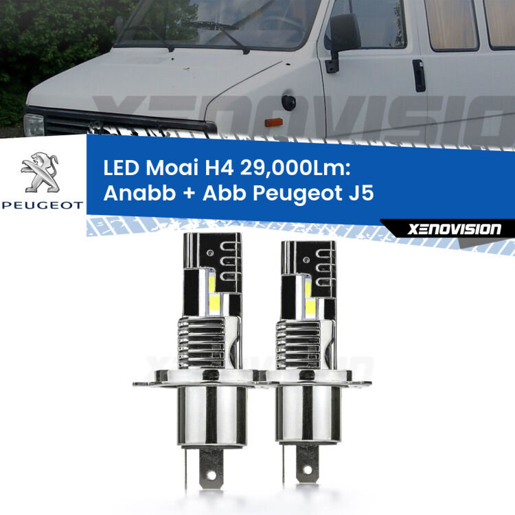 0 Anabbaglianti LED H4 29,000Lm per Peugeot J5 1990 - 1994 <strong>Kit Anabbaglianti LED per Peugeot J5</strong> 1990 - 1994</strong>: 29.000Lumen, canbus, fatti per durare. Qualità Massima Garantita.