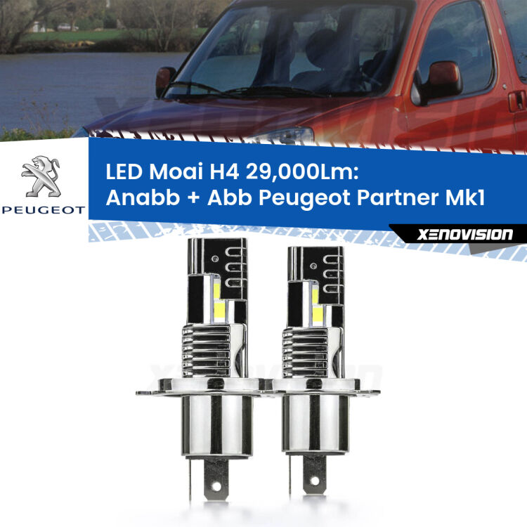 0 Anabbaglianti LED H4 29,000Lm per Peugeot Partner Mk1 1996 - 2007 <strong>Kit Anabbaglianti LED per Peugeot Partner</strong> Mk1 1996 - 2007</strong>: 29.000Lumen, canbus, fatti per durare. Qualità Massima Garantita.