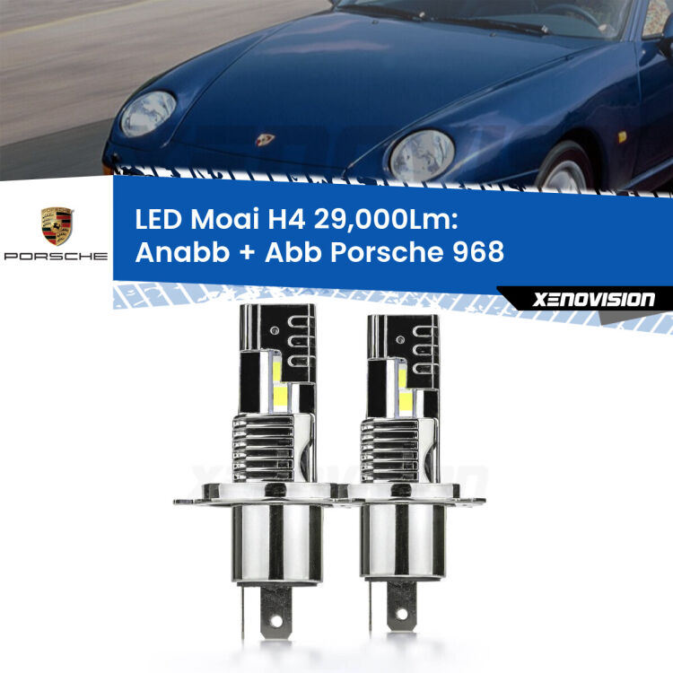 Anabbaglianti LED H4 29,000Lm per Porsche 968  1991 - 1995 <strong>Kit Anabbaglianti LED per Porsche 968</strong>  1991 - 1995</strong>: 29.000Lumen, canbus, fatti per durare. Qualità Massima Garantita.