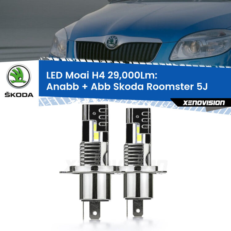 Anabbaglianti LED H4 29,000Lm per Skoda Roomster 5J fari a parabola <strong>Kit Anabbaglianti LED per Skoda Roomster</strong> 5J fari a parabola</strong>: 29.000Lumen, canbus, fatti per durare. Qualità Massima Garantita.