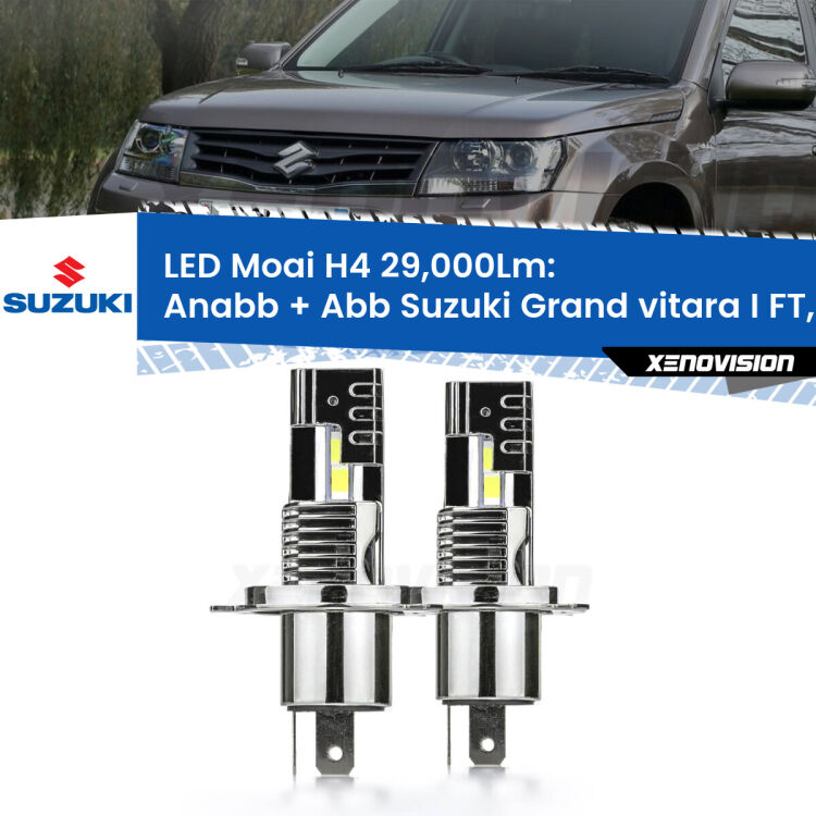 Anabbaglianti LED H4 29,000Lm per Suzuki Grand vitara I FT, HT 1998 - 2006 <strong>Kit Anabbaglianti LED per Suzuki Grand vitara I</strong> FT, HT 1998 - 2006</strong>: 29.000Lumen, canbus, fatti per durare. Qualità Massima Garantita.