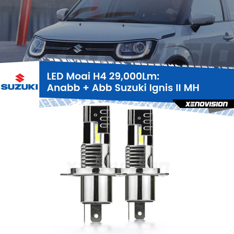Anabbaglianti LED H4 29,000Lm per Suzuki Ignis II MH 2003 - 2008 <strong>Kit Anabbaglianti LED per Suzuki Ignis II</strong> MH 2003 - 2008</strong>: 29.000Lumen, canbus, fatti per durare. Qualità Massima Garantita.