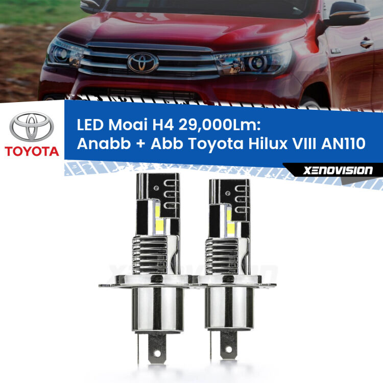 Anabbaglianti LED H4 29,000Lm per Toyota Hilux VIII AN110 2015 in poi <strong>Kit Anabbaglianti LED per Toyota Hilux VIII</strong> AN110 2015 in poi</strong>: 29.000Lumen, canbus, fatti per durare. Qualità Massima Garantita.