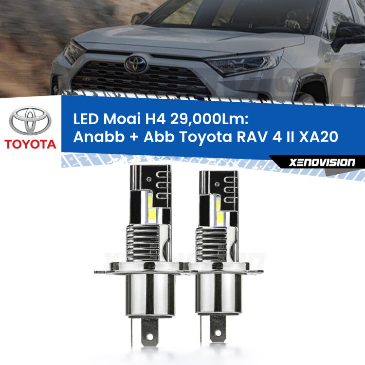 Anabbaglianti LED H4 29,000Lm per Toyota RAV 4 II XA20 2000 - 2005 <strong>Kit Anabbaglianti LED per Toyota RAV 4 II</strong> XA20 2000 - 2005</strong>: 29.000Lumen, canbus, fatti per durare. Qualità Massima Garantita.