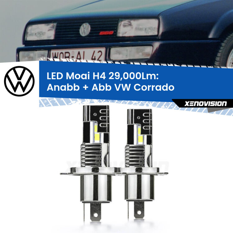 0 Anabbaglianti LED H4 29,000Lm per VW Corrado 1988 - 1995 <strong>Kit Anabbaglianti LED per VW Corrado</strong> 1988 - 1995</strong>: 29.000Lumen, canbus, fatti per durare. Qualità Massima Garantita.