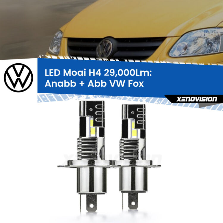 0 Anabbaglianti LED H4 29,000Lm per VW Fox 2003 - 2014 <strong>Kit Anabbaglianti LED per VW Fox</strong> 2003 - 2014</strong>: 29.000Lumen, canbus, fatti per durare. Qualità Massima Garantita.