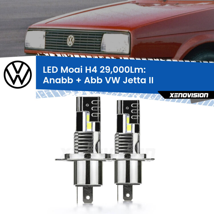 0 Anabbaglianti LED H4 29,000Lm per VW Jetta II 1984 - 1992 <strong>Kit Anabbaglianti LED per VW Jetta</strong> II 1984 - 1992</strong>: 29.000Lumen, canbus, fatti per durare. Qualità Massima Garantita.
